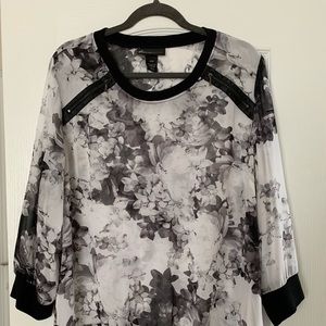Lane Bryant Sheer Top w/zippers on the shoulders